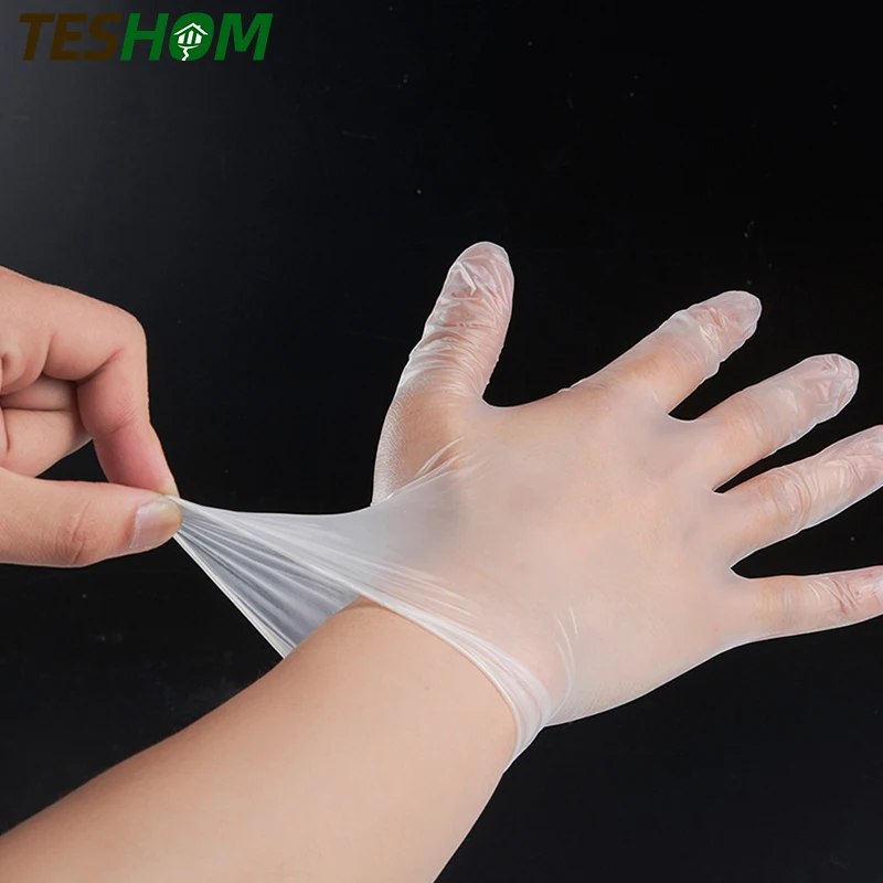 100 шт. одноразовые виниловые антистатические пластиковые перчатки для очистки