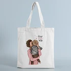 Новая женская Повседневная тканевая сумка с принтом Super Mom, женская сумка для покупок, многоразовая сумка, большая емкость