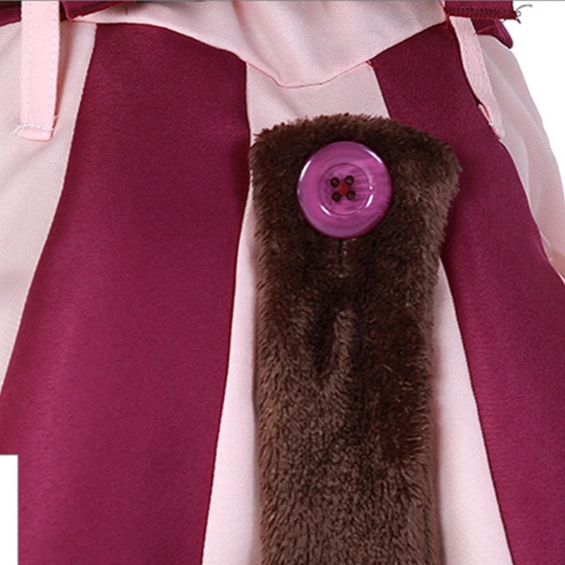 

Girls Halloween Smile Cat Cosplay Costume Colorblock Sleeveless Dress with Cape