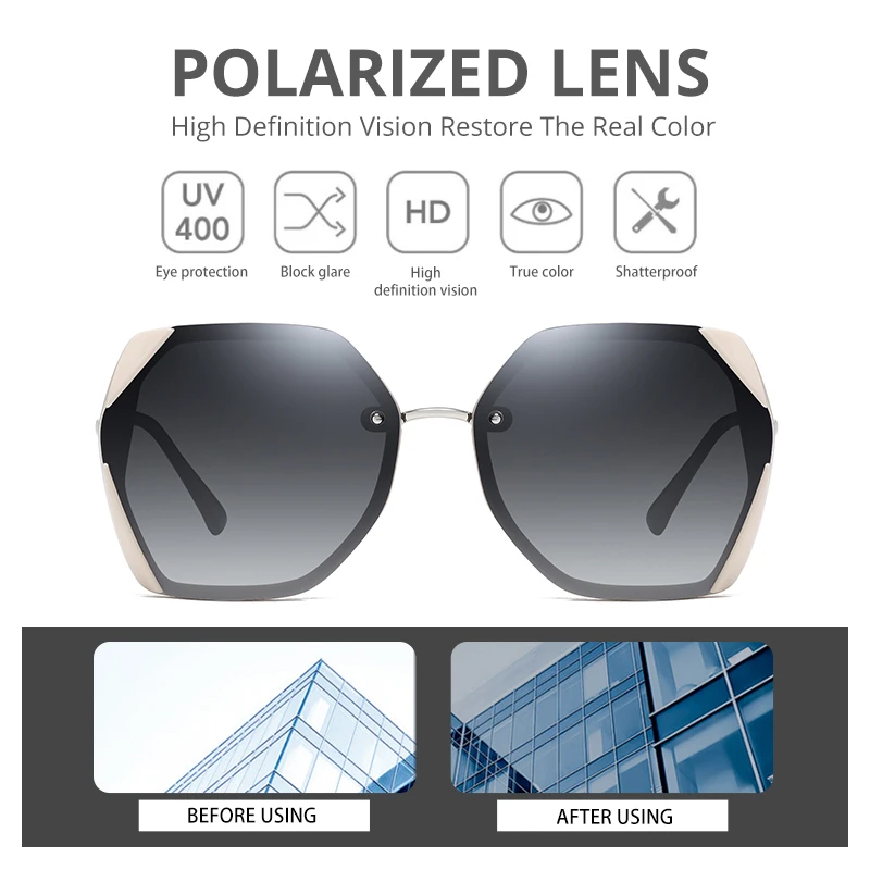 COASION квадратные поляризационные солнцезащитные очки женские роскошные