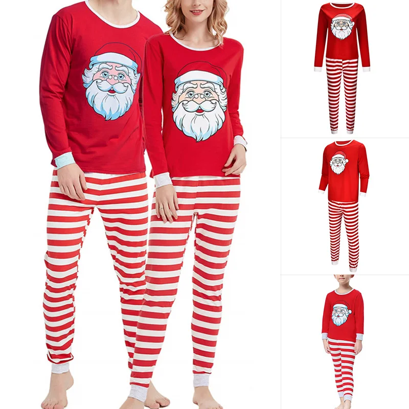 

Комплект из 2 предметов; Одинаковая одежда для всей семьи; Рождественский пижамный комплект с принтом Санта-Клауса; Рождественская одежда д...