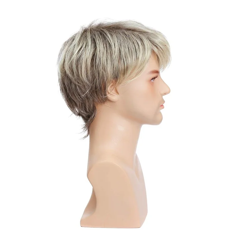 Короткие мужские синтетические парики в европейском и американском стиле 6