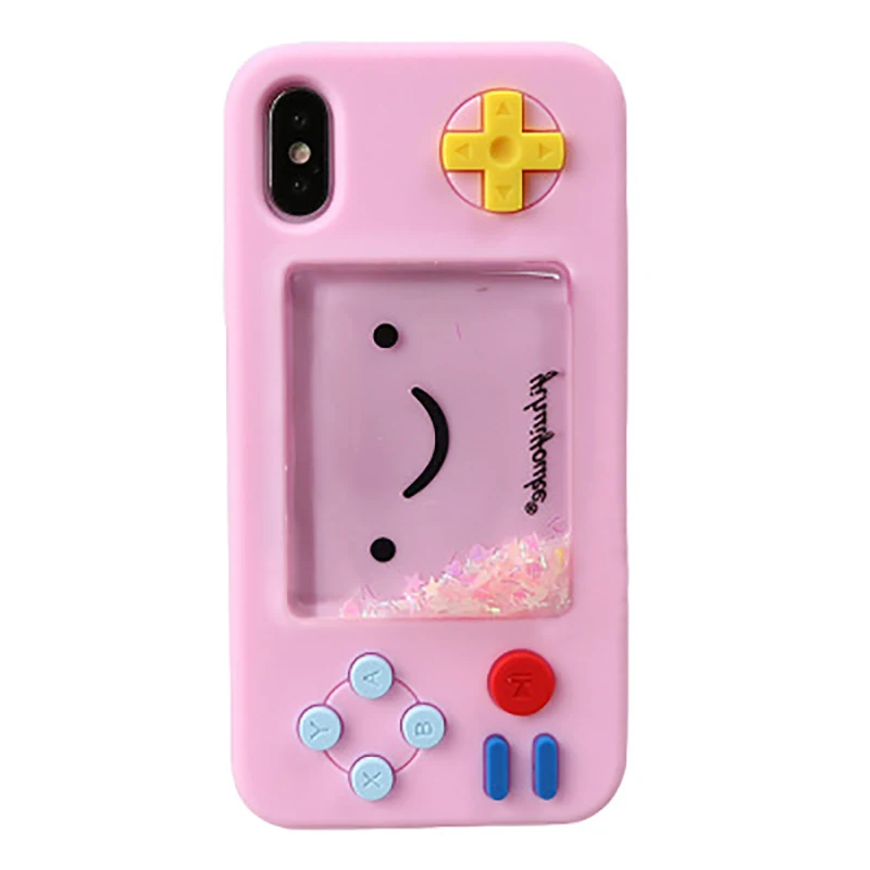 Чехол для Телефона iphone 6 7 8Plus X XS Max XR Gimfun Забавный мультяшный игровой чехол LiquidGlitter