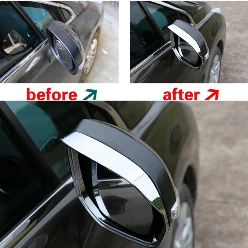 

ABS Chrome Side Mirror Rain Shield for Peugeot 3008 Eyebrow Cover Trim Car Styling Accessories 2013 2014 2015 2pcs/set