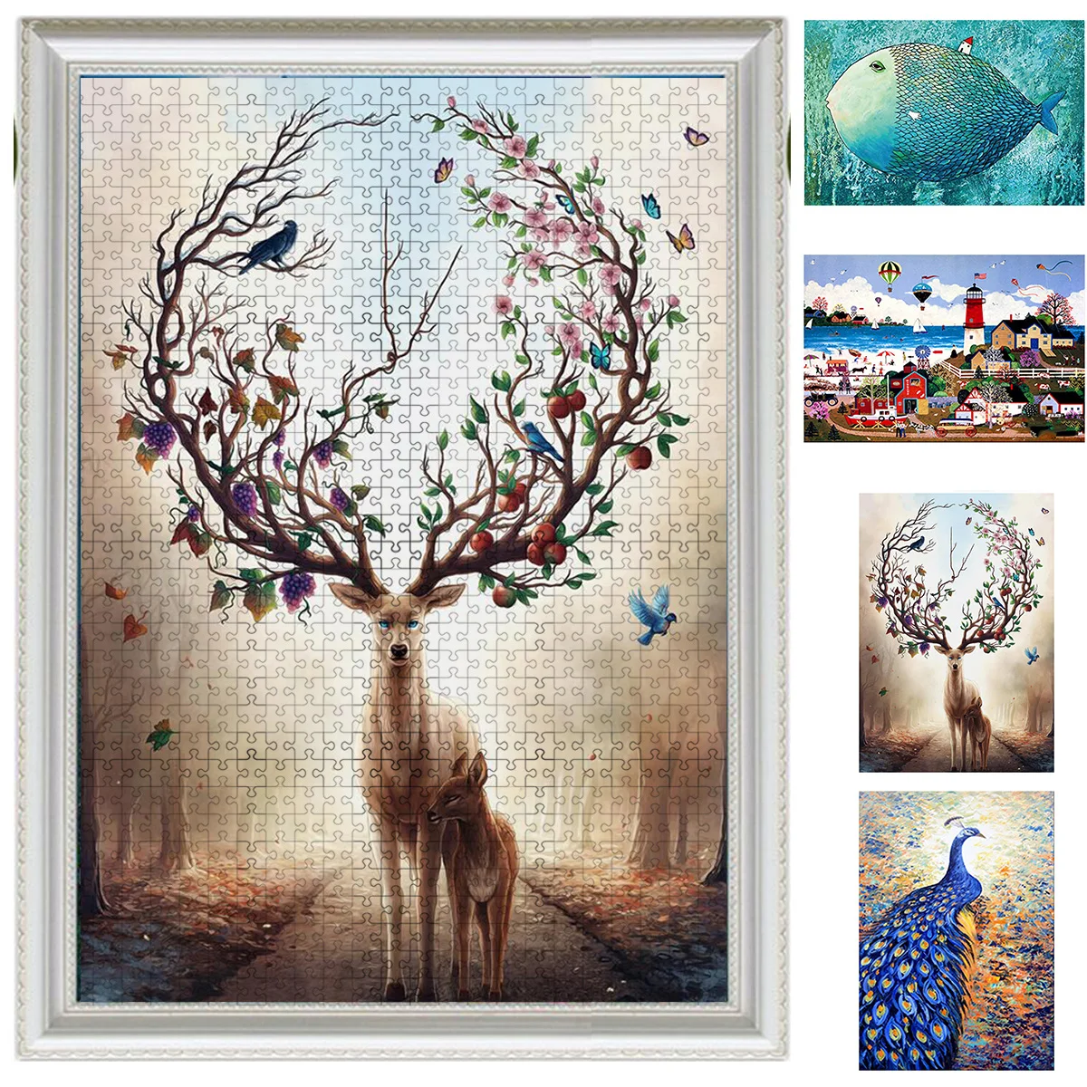 Прочные нетоксичные 1000 штук красочные деревянные головоломки с клеем для детей и