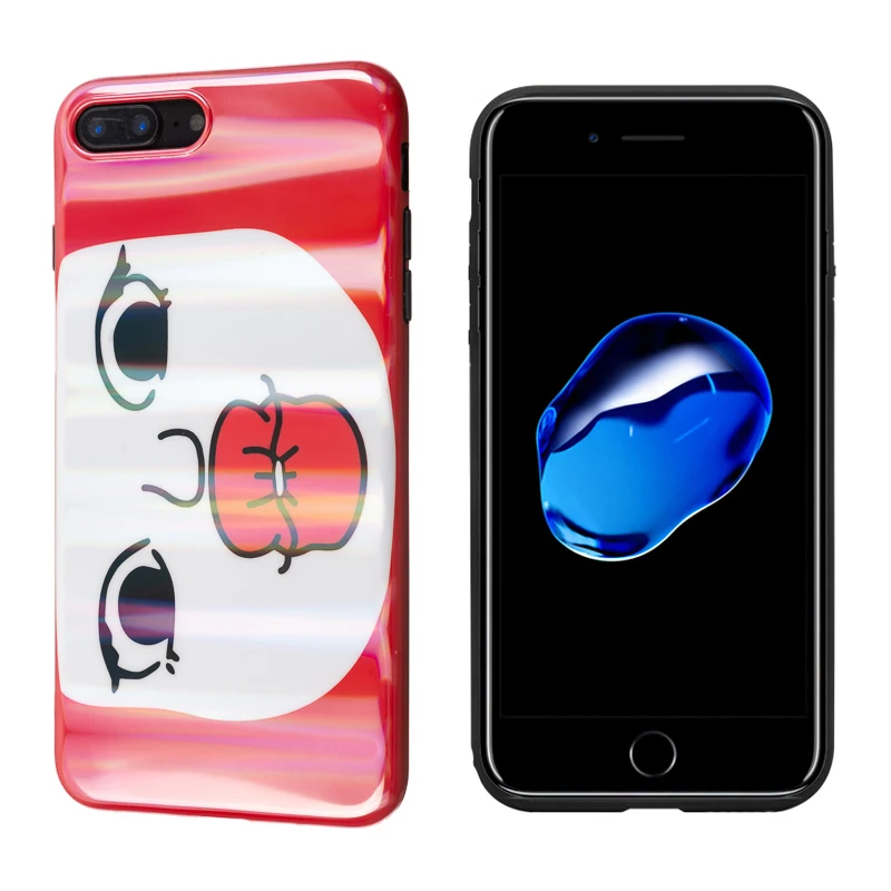 Лазерный чехол для телефона iPhone X 10 XS Max XR милый японский мультфильм горячие губы