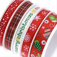 5roll25m christmas ribbon printed snowflake ribbons for gift wrapping christmas decoration hair bows diy new year 2022 navidad