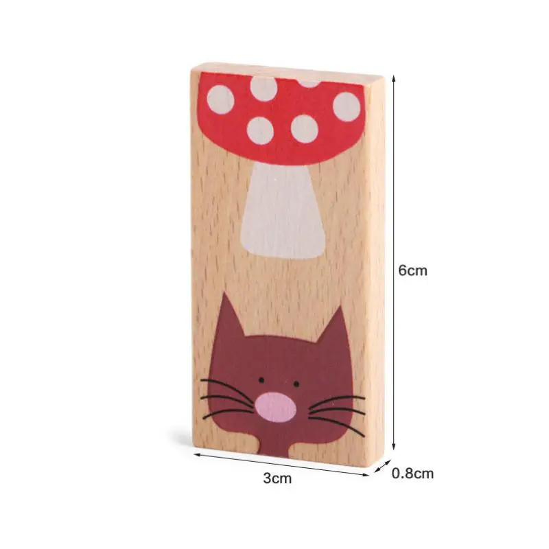 28 шт./компл. Монтессори Обучающие животные цветные домино деревянные головоломки