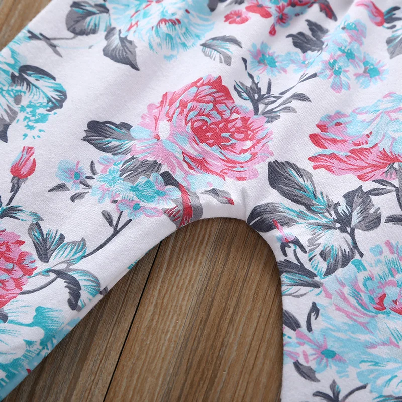 Комплект с принтом для маленьких девочек осенняя хлопковая одежда длинными