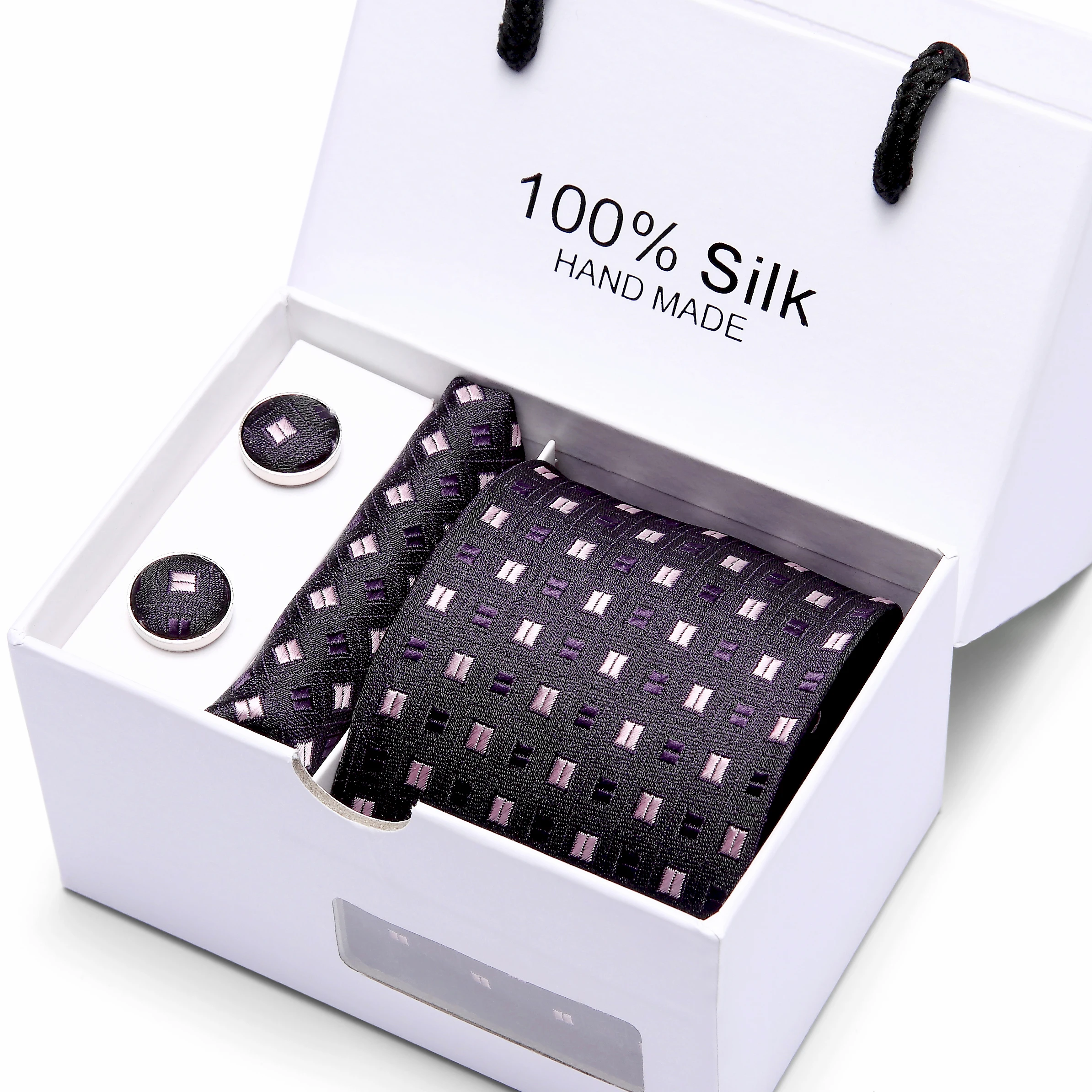 Жаккардовый галстук для мужчин платок набор галстуков Полосатый Цветочный 7 5 см