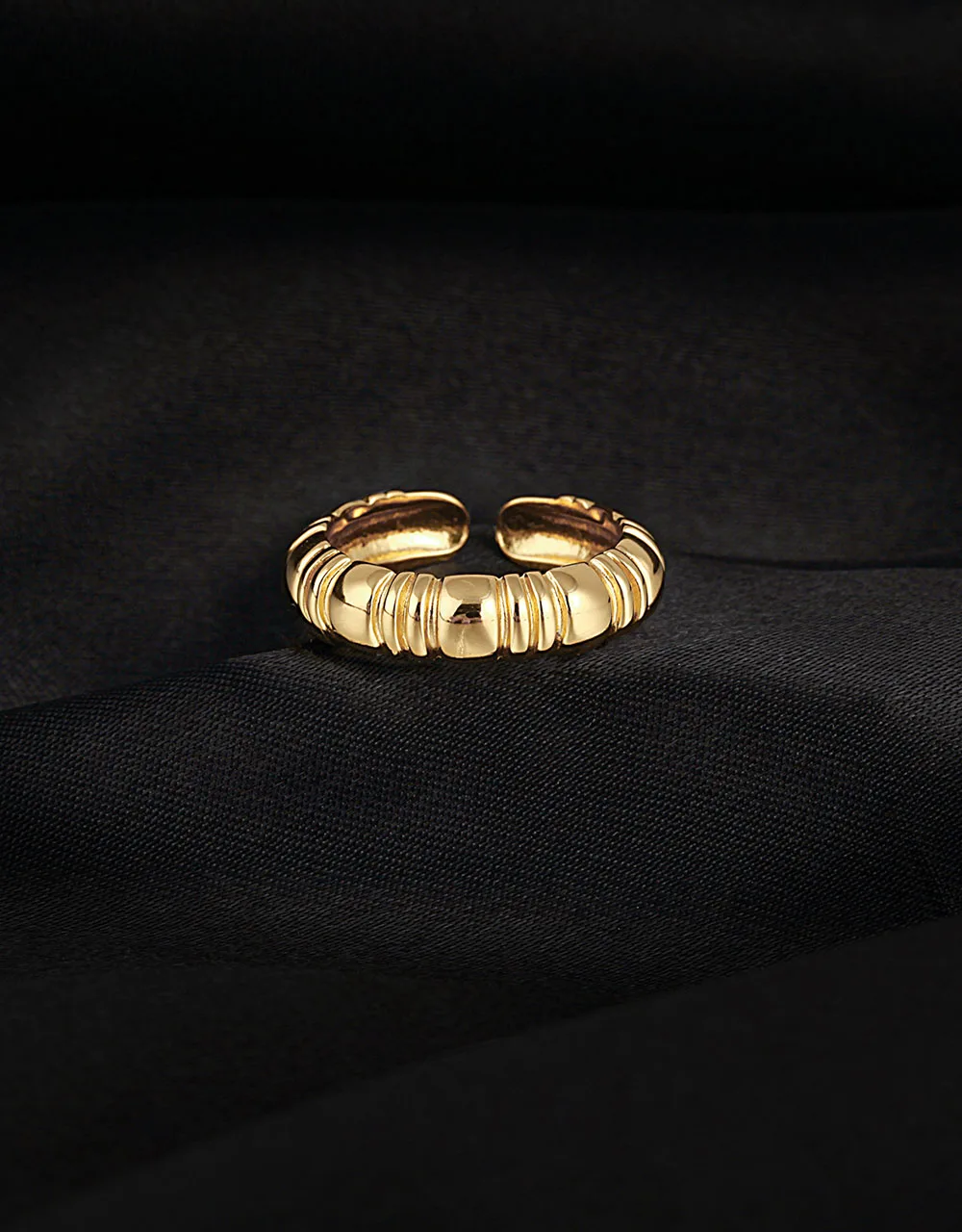 

925 Sterling Silver Ring Irregular Wave Rings Trendy Simple Geometric Handmade Jewelry for Women Couple Size Adjustable