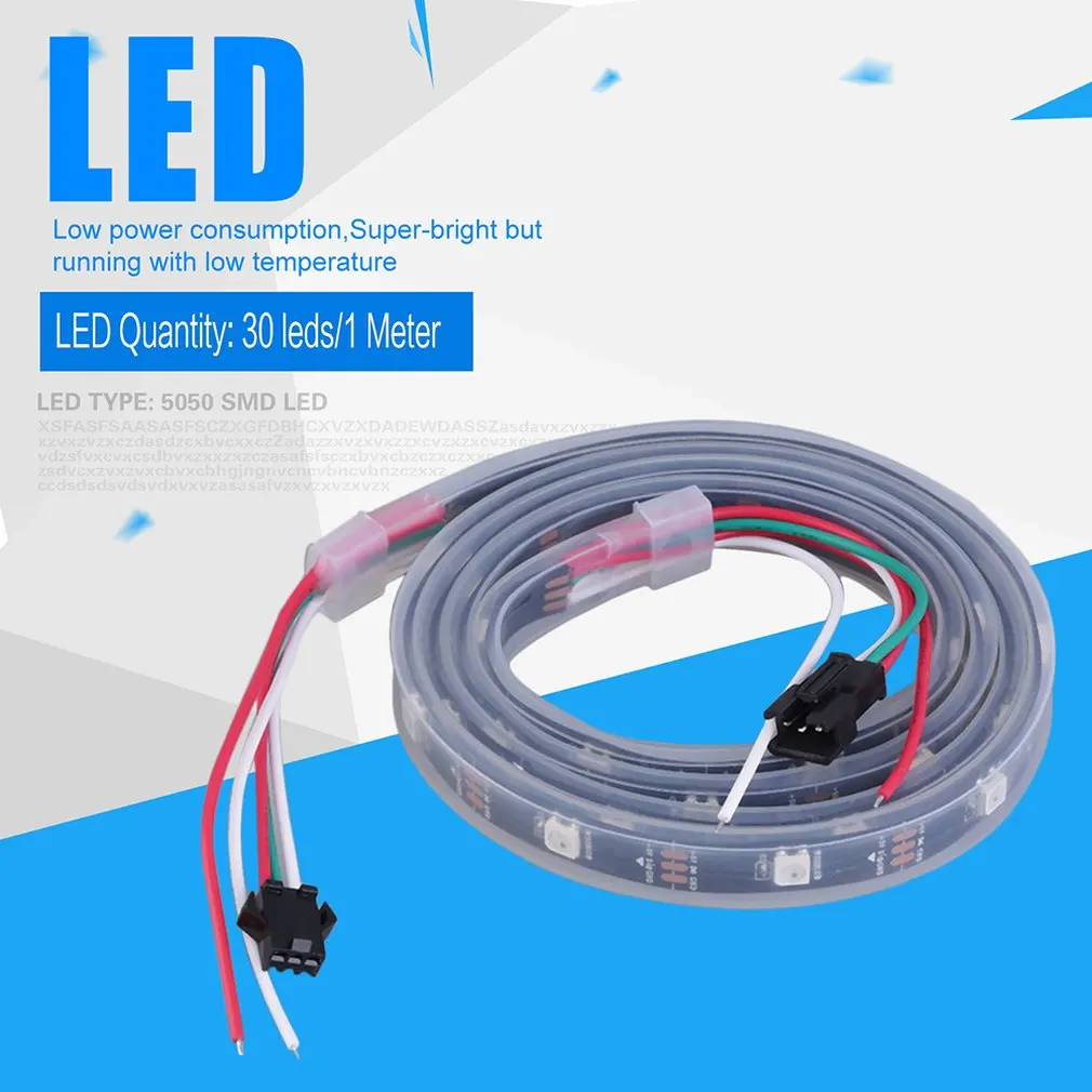 WS2812B 5050 RGB Светодиодная лента 1 м 30 светодиодный индивидуальный адресуемый светильник в полоску изысканно спроектированный прочный