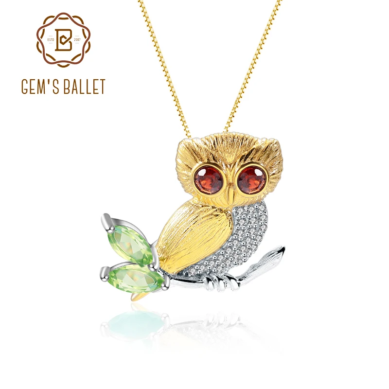 Женская брошь в форме Совы GEM'S BALLET ювелирное изделие из стерлингового серебра 925