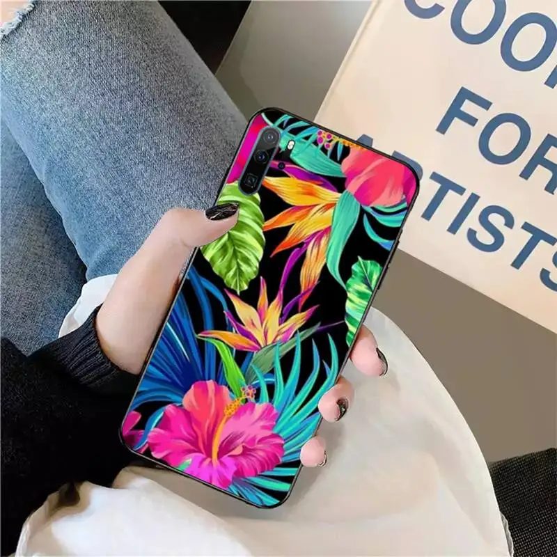 

Retro Colorful Flower Leaf Phone Case For Huawei honor Mate P 9 10 20 30 40 Pro 10i 7 8 a x Lite nova 5t