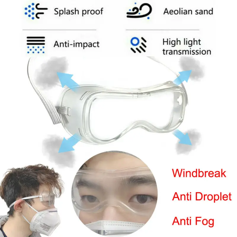 Защитные очки Регулируемые защитные прозрачные от брызг и пыли Полностью
