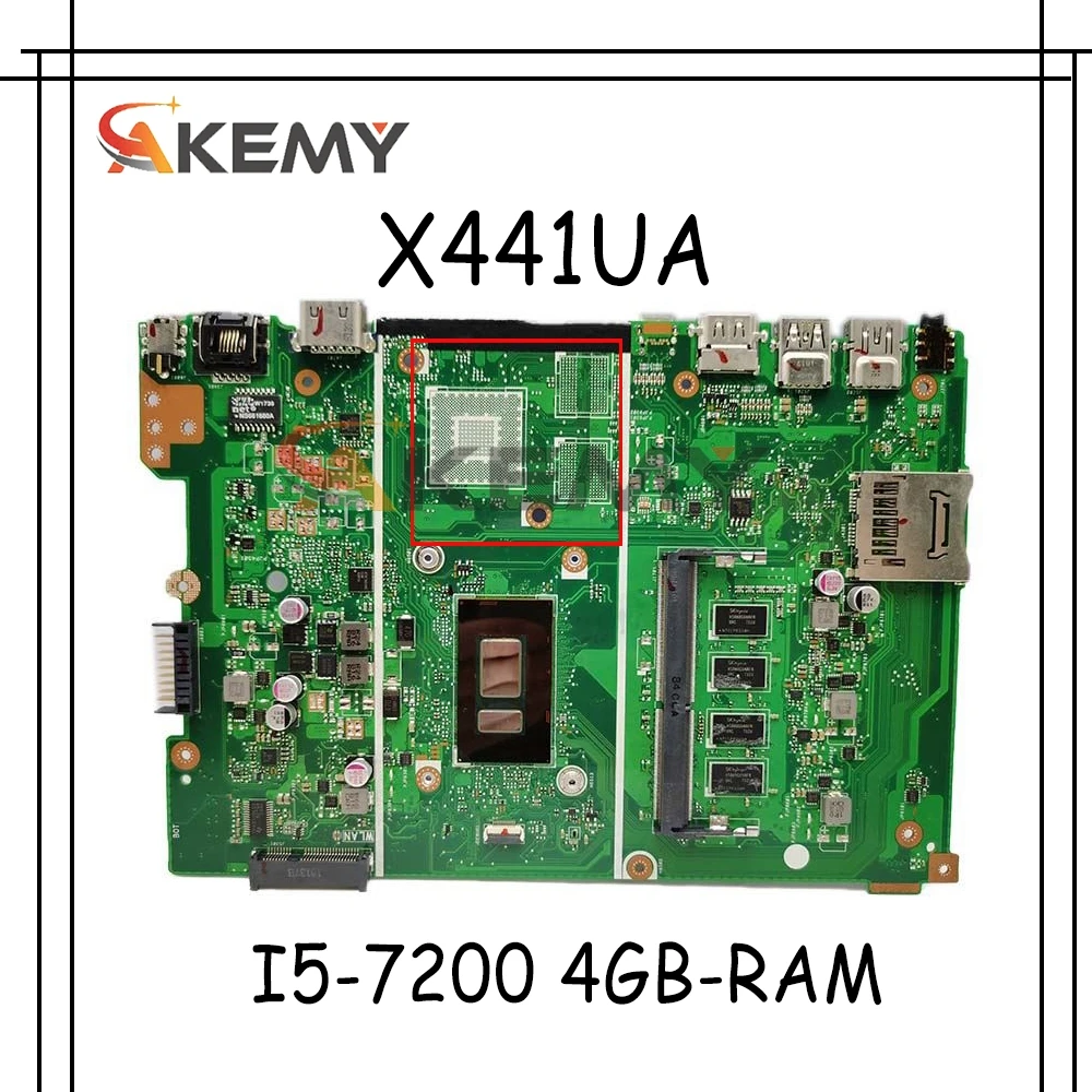 

Akemy X441UA X441UAK Laptop motherboard For Asus X441U X441UQ X441UR X441UVK X441UB F441U A441U mainboard W/ I5-7200 4GB-RAM
