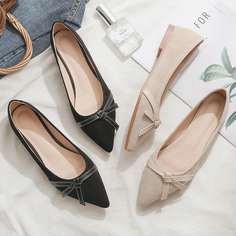 

Korean style 2020 spring new pointed net red flat women's shoes simple and comfortable fashion work shoes women 31 32 42 45