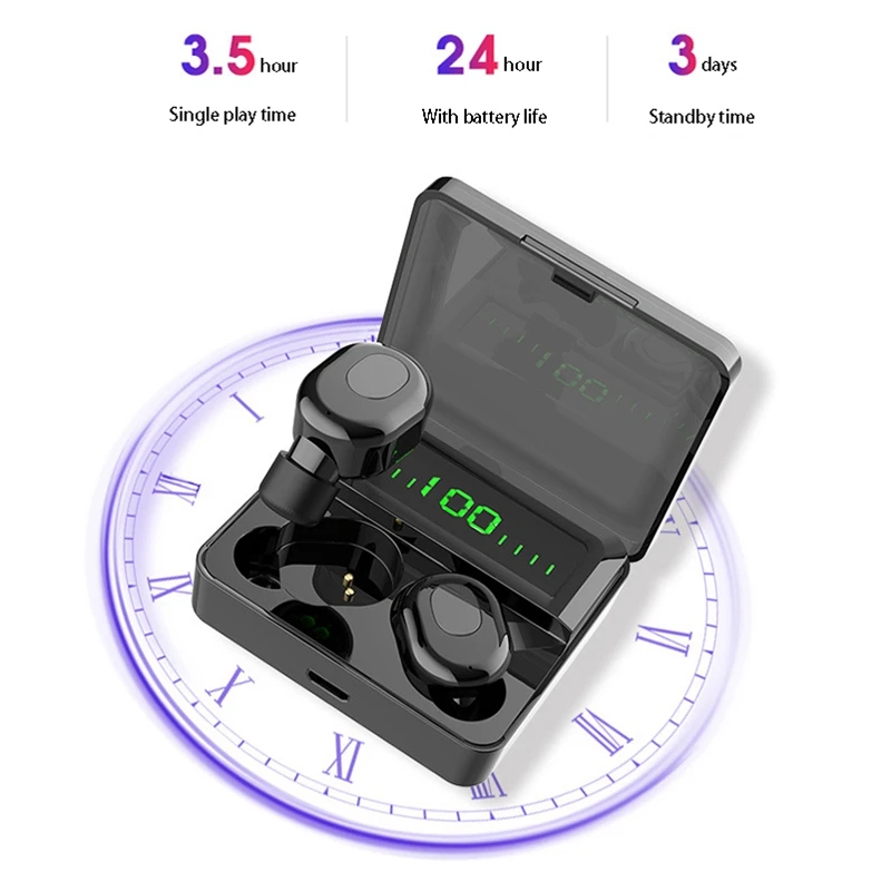 Bluetooth-гарнитура с цифровым дисплеем IG-Tws 5 0 ультратонкая Спортивная беспроводная