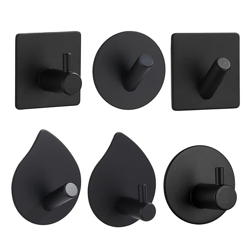 

Stainless Steel High-end Hook Self Adhesive Clothes Hange Bag Key Rack Kitchen Towel Hanger Bathroom Kitchen Accessory Organizer