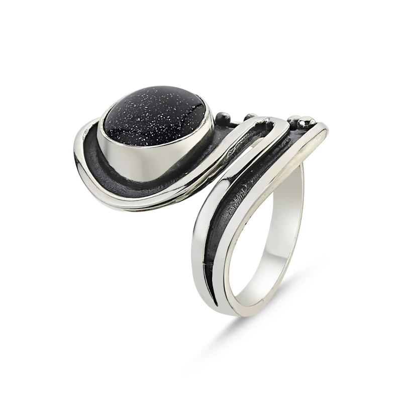 

Silverlina Silver Blue Star Stone Handwork Ring