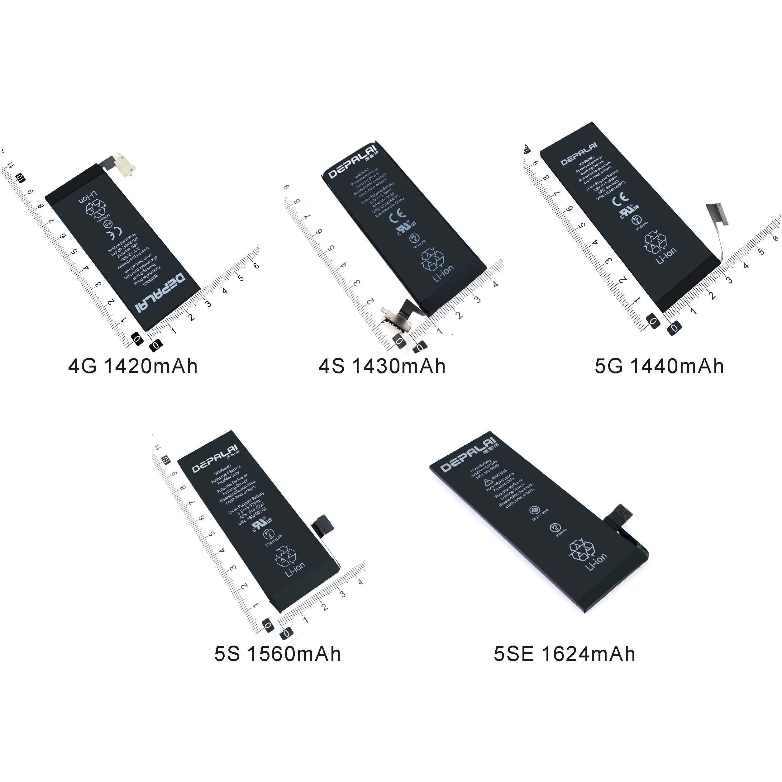 mobile phone battery for iphone 4g 4s ip5g 5s 5se actual capacity mobile battery 0 cycle high quality new free global shipping