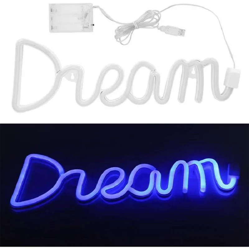Неоновая вывеска Dream светодиодный светодиодная неоновая с буквами настенный