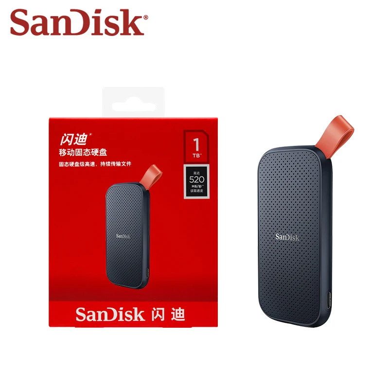 Внешний твердотельный накопитель SanDisk E30 SSD usb 3.1 Type-C до 520 МБ скорость чтения