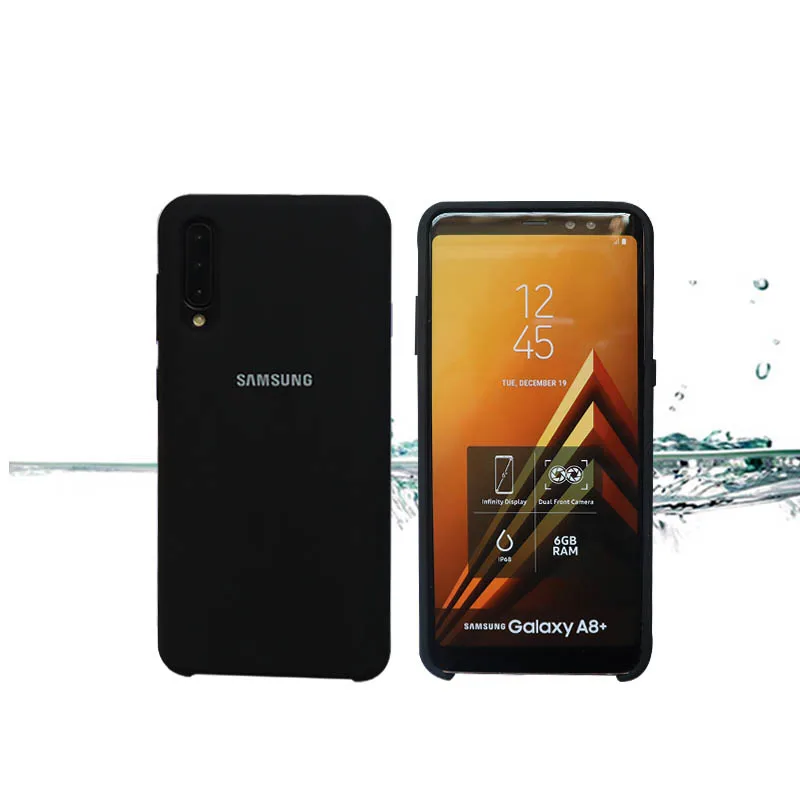 Чехол для samsung Galaxy A10 A30 A40 A50 A60 A70 A8S, жидкий силиконовый чехол, шелковистый мягкий на ощупь защитный чехол для задней панели