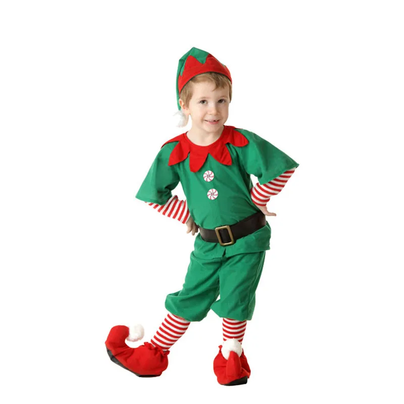 

Green Elf Girls Christmas Costume Festival Santa Clause for Girls New Year Chilren Clothing Fancy Christmas Dress Party Outfit