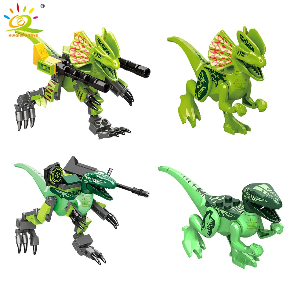 HUIQIBAO 631 шт Дракон меха мир строительные блоки динозавр Юрского периода