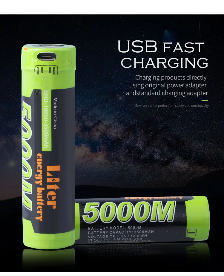 4 шт. интеллектуальная литий ионная аккумуляторная батарея USB18650 3 7 в 3500 мАч MP3 / MP4