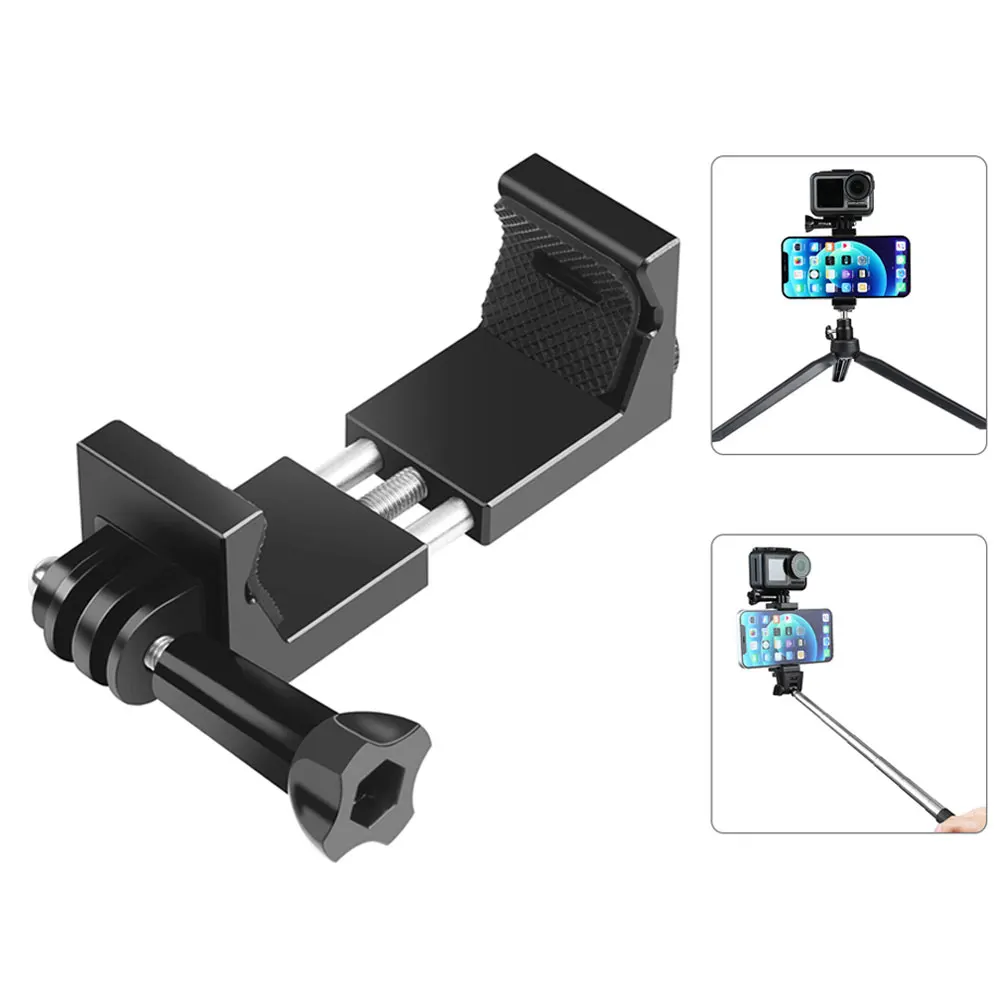 

Mobile Phone Holder Clip Live Broadcast Aluminum Alloy Clamp Bracket With Screw For IPhone/Samsung/GoPro/DJI Sports Camera
