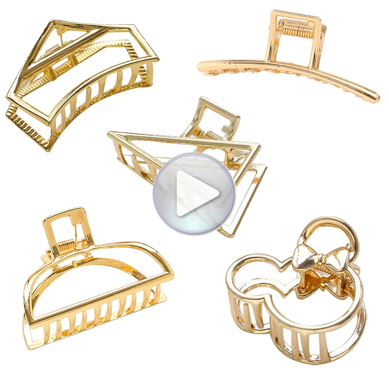 Винтажные заколки для волос металлические золотые модные аксессуары женщин