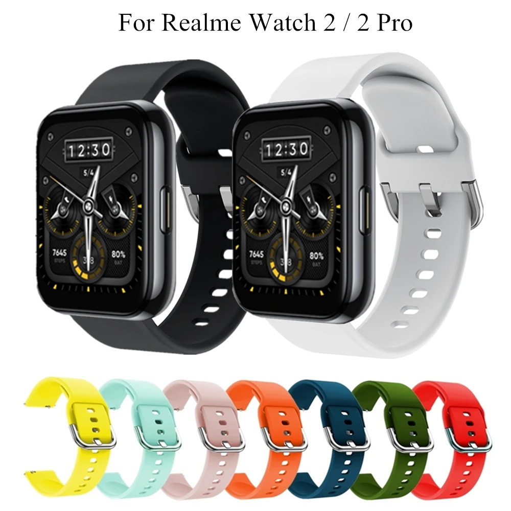 

Silicone Strap For Realme Watch 2 Smartwatch Bracelet Replacement Sport Wristband 22mm For Realme Watch 2 Pro Band Correa