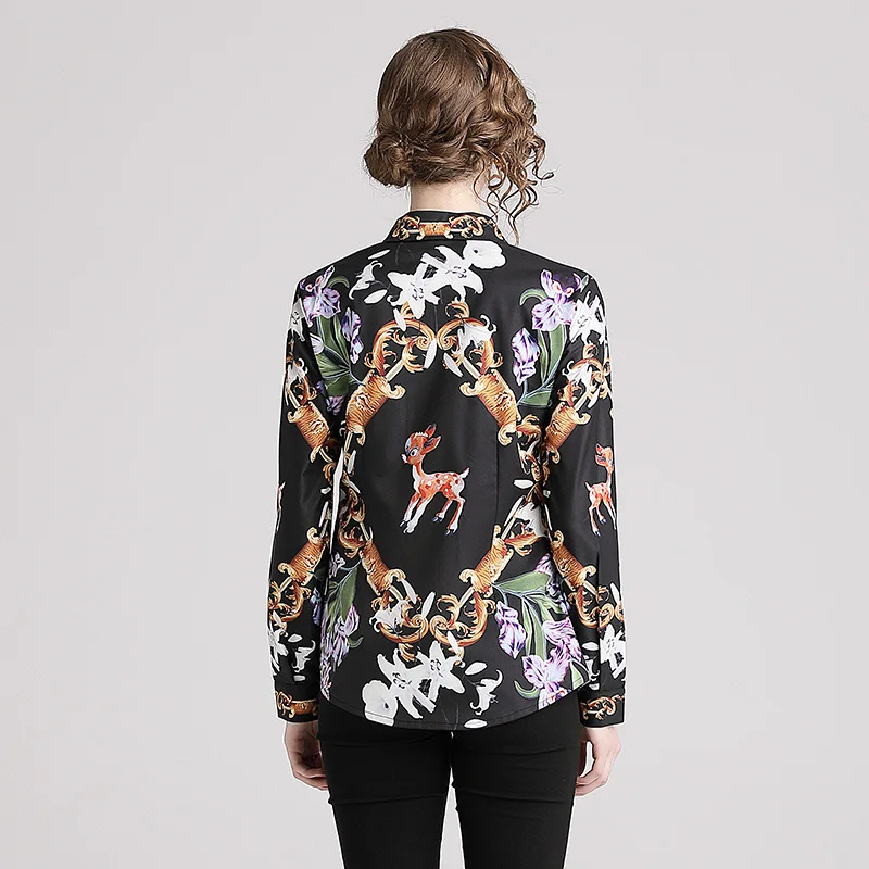 Новая весенне-осенняя Женская Высококачественная модная винтажная блузка с