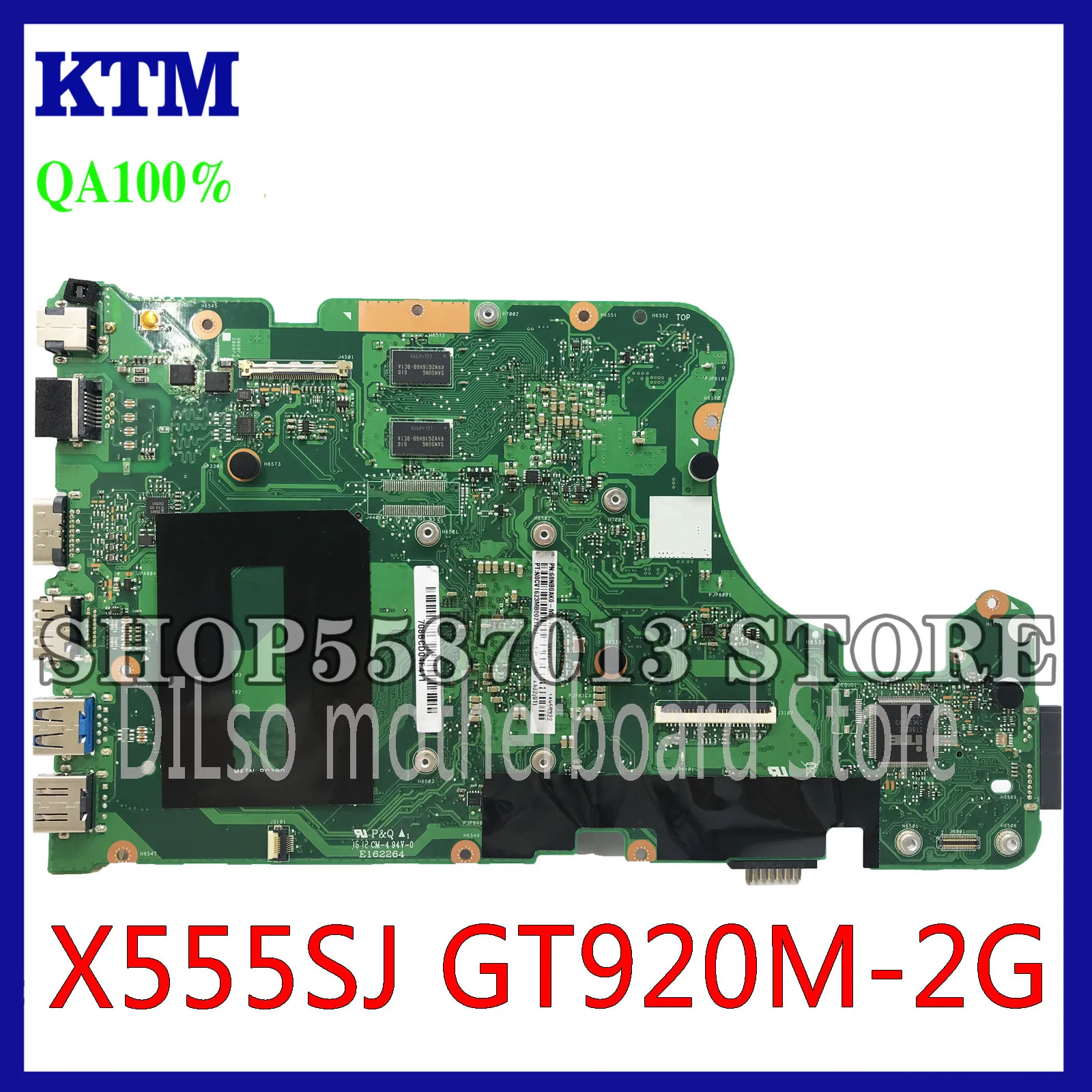 

KEFU X555SJ Motherboard For ASUS X555SJ X555S X555SJ A555S X555 Laptop Motherboard N3050/N3150 cpu Mainboard GT920M-2GB tetsted