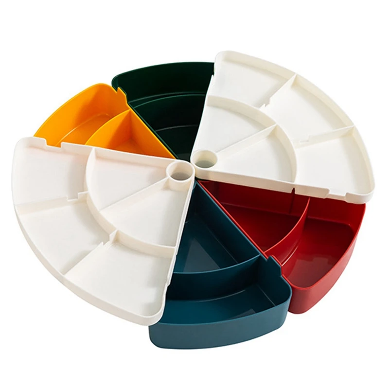 

Rotation 2-Layer Candy Box Nut Case Snack Storage Box Container Dessert Tray Fruit Plate Wedding Home Desktop Organizer