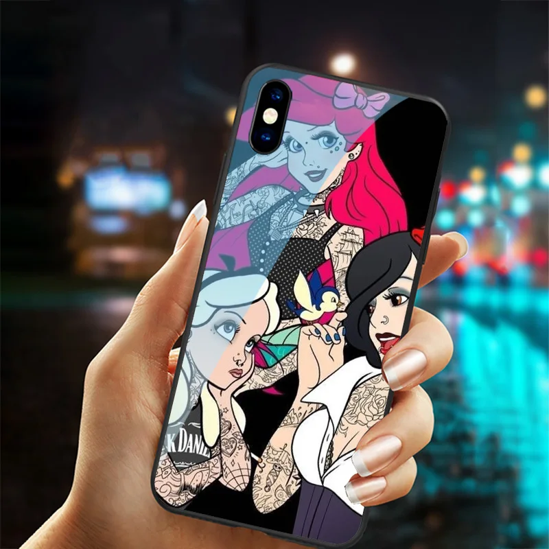 Роскошный ТПУ стекло Ариэль Алиса Белоснежка чехол для телефона iphone 11 pro max X XR XS MAX