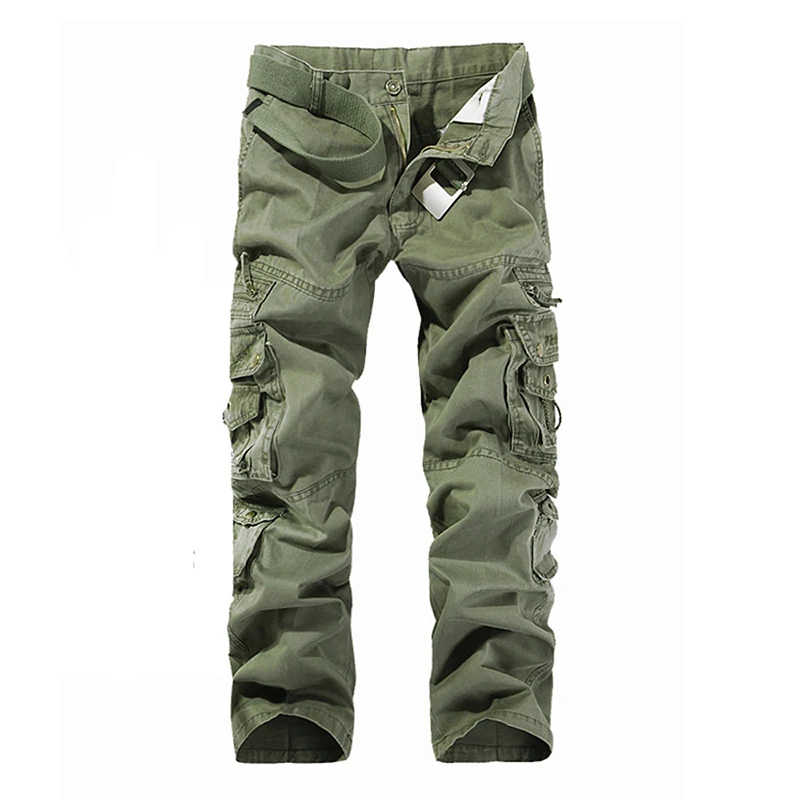 Брюки карго мужские хлопковые уличные свободные штаны со множеством карманов