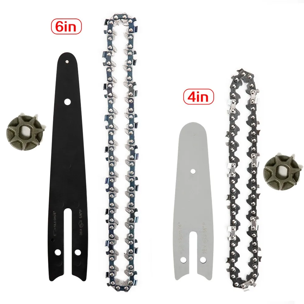 

4/6Inch Chainsaw Guide Bar And Saw Chain Set Fits Electric Chain Saw Wood Cutter Durable ChainSaw Accessories