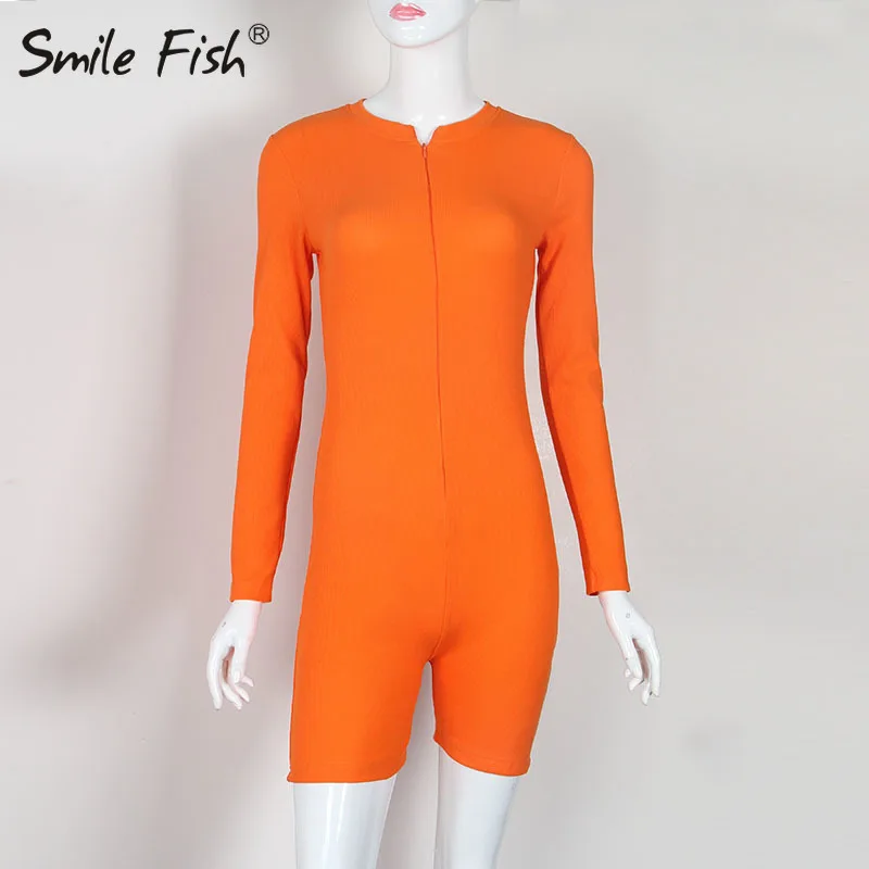 

Sexy Jumpsuit Romper Shorts Playsuits Black Zipper Women Ribbed Bodycon Autumn V-Neck Skinny Solid Gray Women Overalls GV108