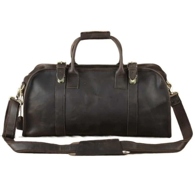 

Newsbirds Casual Fashion Genuine Leather Travel Bag Simple Design Men Handbags For Business Trip Cowhide Mens Hand Luggage Bag