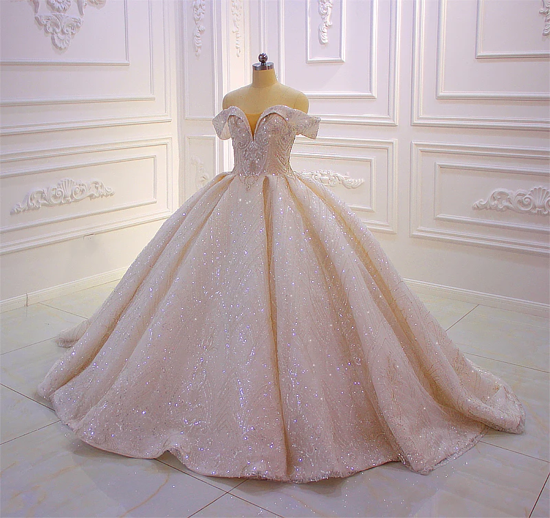 Аманда дизайн vestido boda mujer invitada с открытыми плечами блестящее бисерное свадебное платье