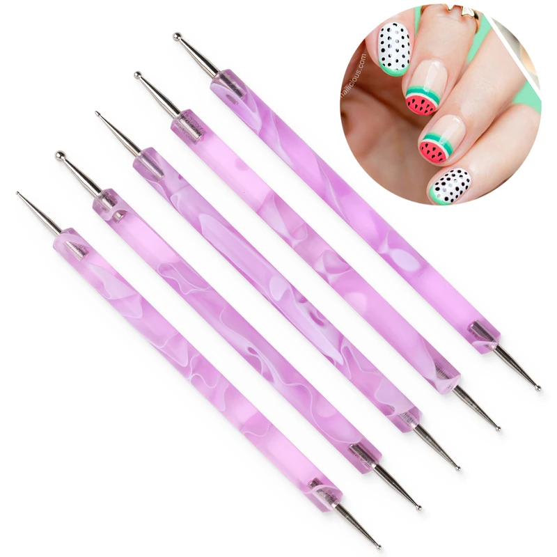  - 5 pieces 3D Uv Gel Art nails point pen rhinestone points nails dotting tools needles manicure nails nail polish brush pen set