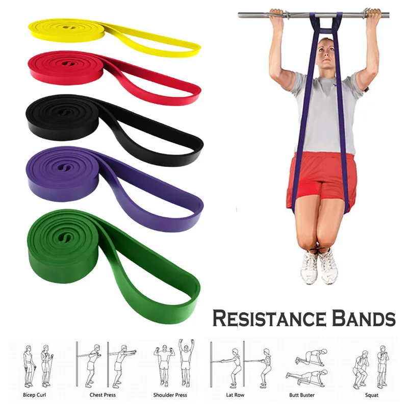 Fitness Rubber Resistance Bands 208cm Multi Specification Yoga Elastic For Strength Training Equipment Sports Accessories | Спорт и