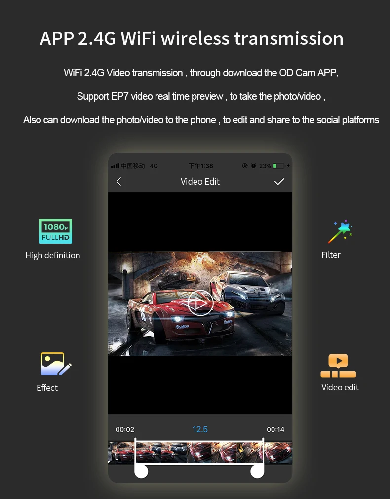 Видеокамера vблог 4K Цифровая видеокамера EP7 UHD 60fps носимый противоударный IP65