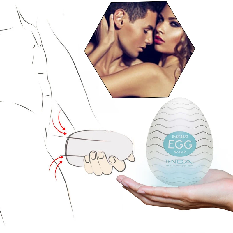 Яйцо Tenga волнистое для мастурбации с влагалищем настоящая киска Мужской