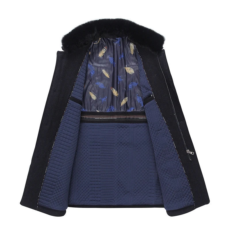 Модное мужское шерстяное пальто 2019 зимний теплый однотонный длинный тренчкот деловое повседневное на одной