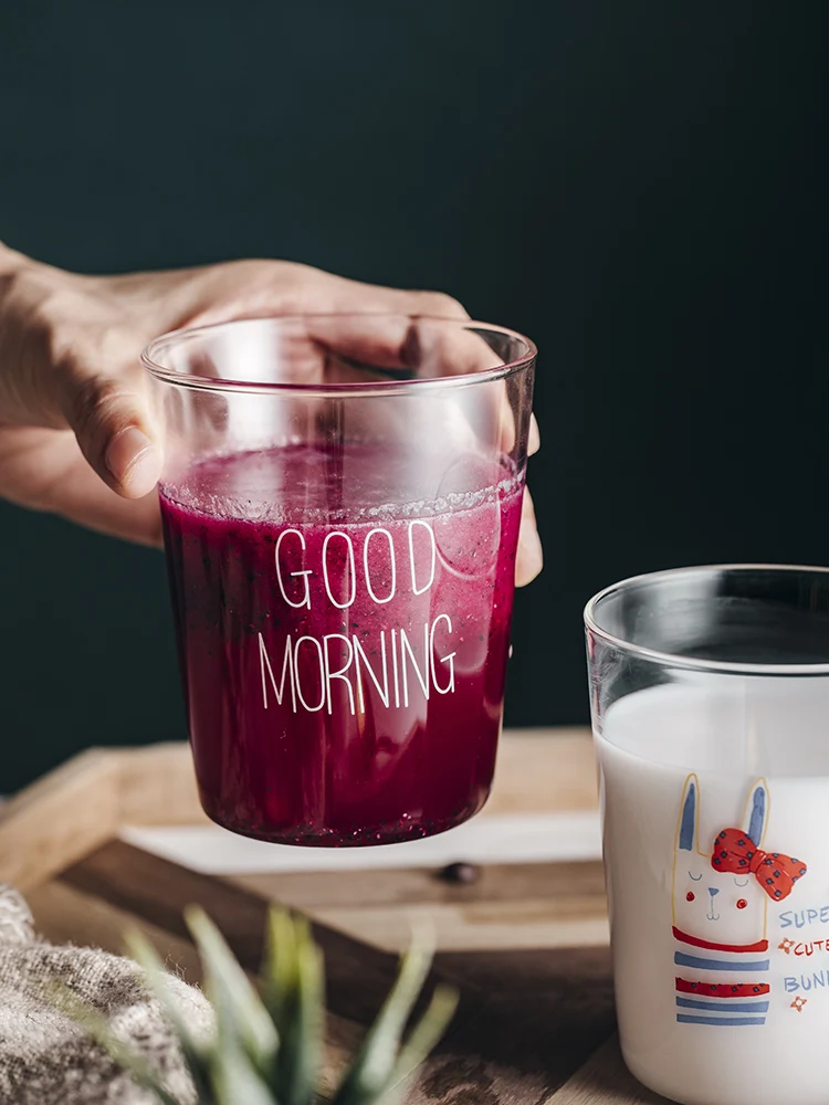 Милая стеклянная чашка скандинавского стиля креативная прозрачная Студенческая