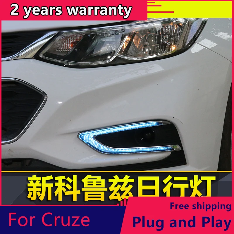 

LED Car DRL Daytime Running Lights For Chevrolet Cruze 2016-current Turn Signal And Dimming Style Relay Gloss